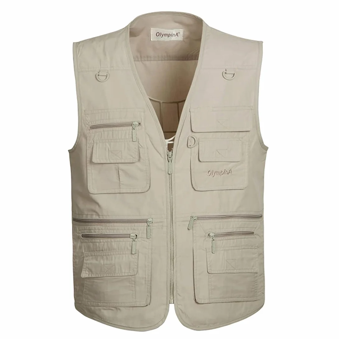 Gilet casual da uomo, estivo, leggero, multitasche, traspirante, ad asciugatura rapida, multifunzionale, taglie forti, per lavoro, viaggi, pesca, caccia, fotografia e campeggio