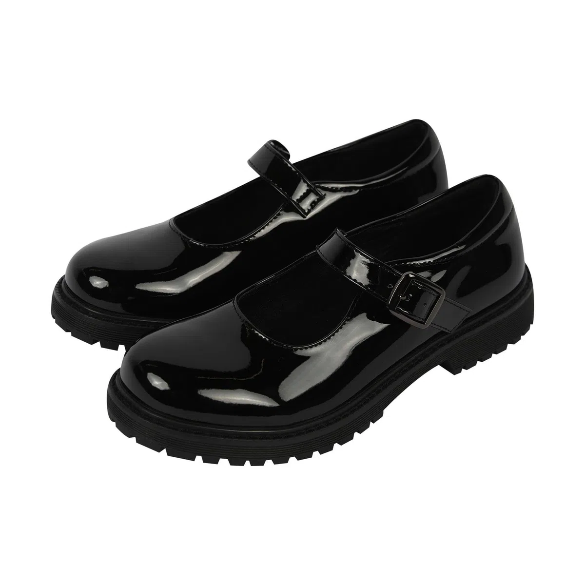 A2Z Scarpe da scuola Mary Jane in vernice nera per ragazze e adolescenti, con cinturino con fibbia, scarpe formali, per università e ufficio, in pelle PU, comode, con suola antiscivolo, da donna