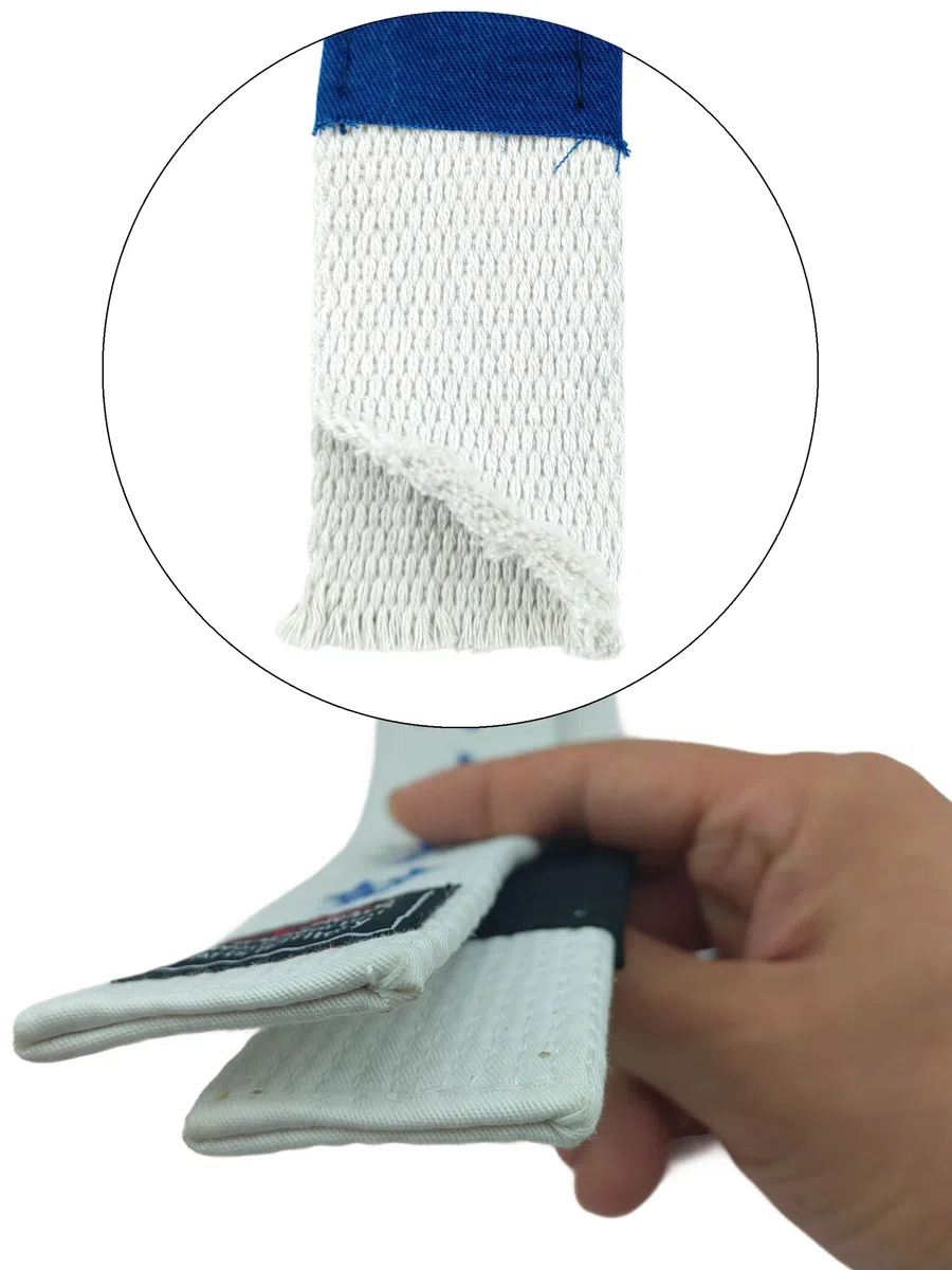 Generico Cintura da Jiu Jitsu Brasiliano per Adulti, Poliestere Cotone Rigido, Larghezza 4.5 cm, Bianco Blu Viola Marrone,Personalizzazione Nome e Strisce, Misure da A0 a A5