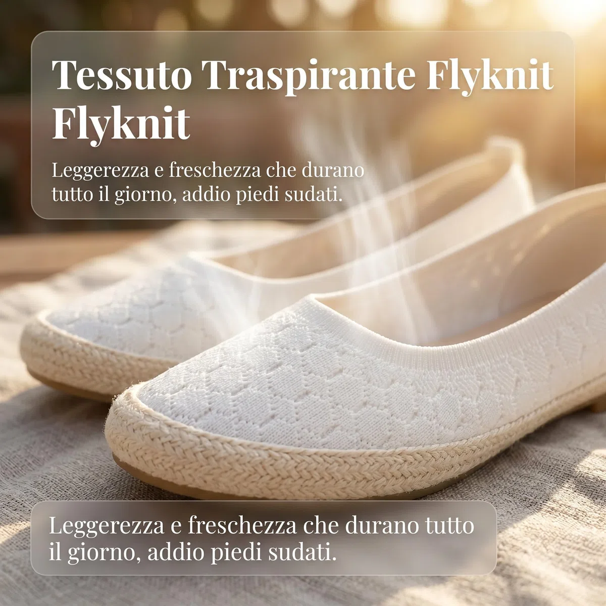 GLAMORA Scarpe piatte da donna, tessuto testurizzato, suola antiscivolo, peso leggero