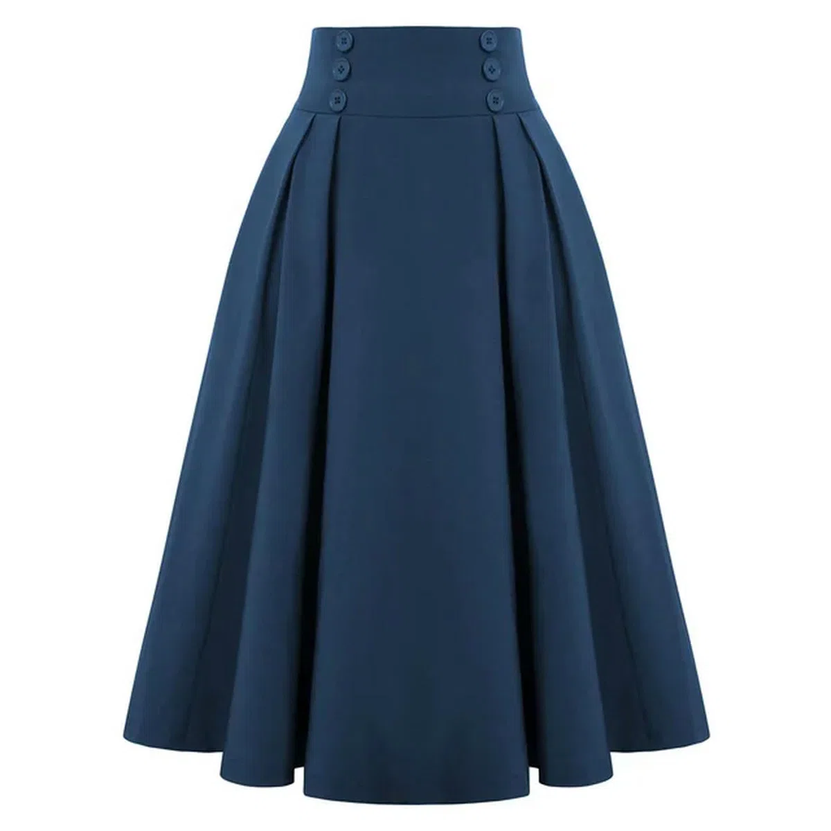 Gonna Vintage da Donna Bottoni a Vita Alta Decorata Gonna Svasata a Trapezio Gonna Bianca al Ginocchio School Youth Girl Lady Gonne a Pieghe novità