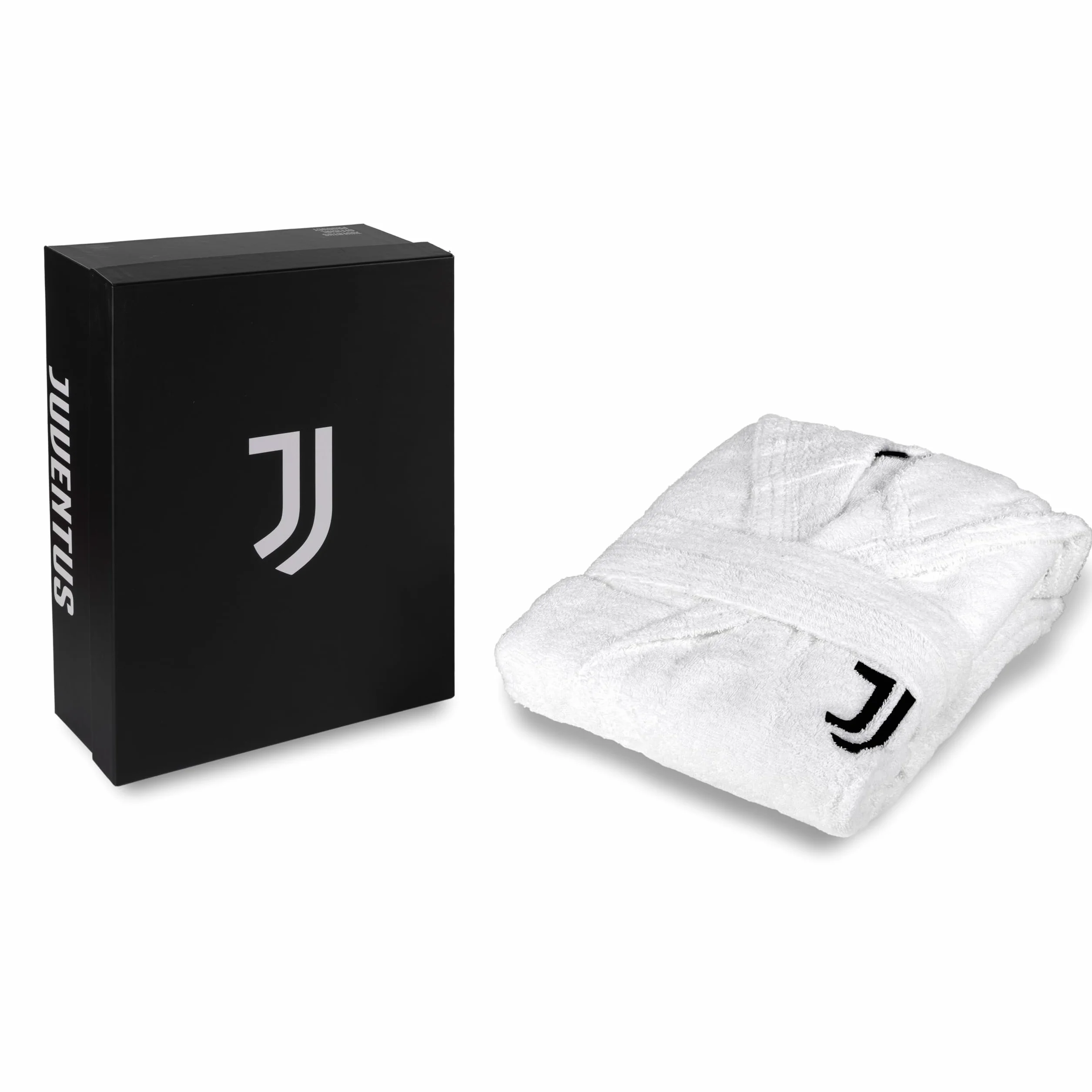Juventus, Accappatoio con Cappuccio, Accappatoio Bambini e Ragazzi, Unisex, In Spugna 380 gsm, 100% Cotone, Logo del Juventus Lato Cuore