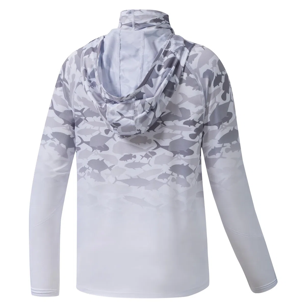 BASSDASH Camicia con cappuccio UPF 50+, con maschera, protezione UV, protezione solare, maglietta a maniche lunghe per pesca e nuoto