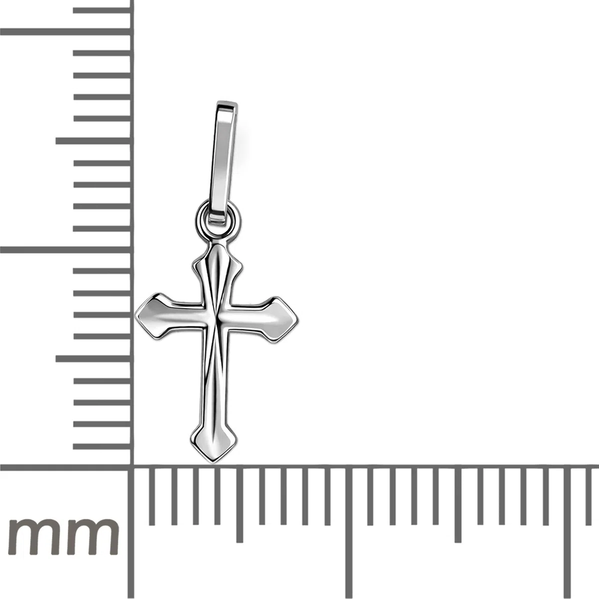 CLEVER Schmuck Collana con ciondolo a croce per ragazzi e ragazze, in argento, croce 18 mm a fantasia, argento sterling 925, in astuccio a forma di croce, regalo per neonati per il battesimo