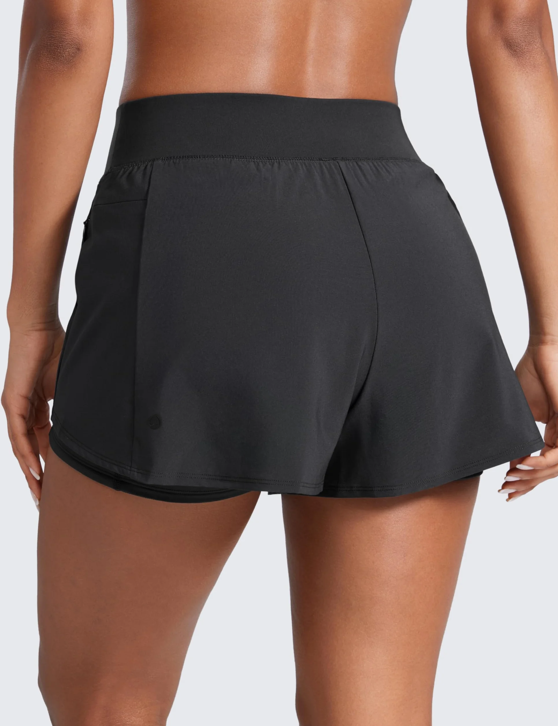 CRZ YOGA Shorts da Corsa a Doppio Strato in Vita Alta da Donna 7,62 cm 2 in 1