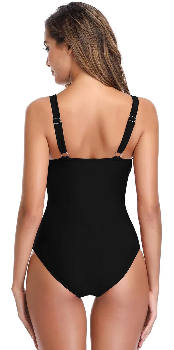 SHEKINI Donna Costume da Bagno Intero Profondo Scollo a V Imbottito Ruched Costumi Interi Elegante Regolabili Backless Monokini Beachwear