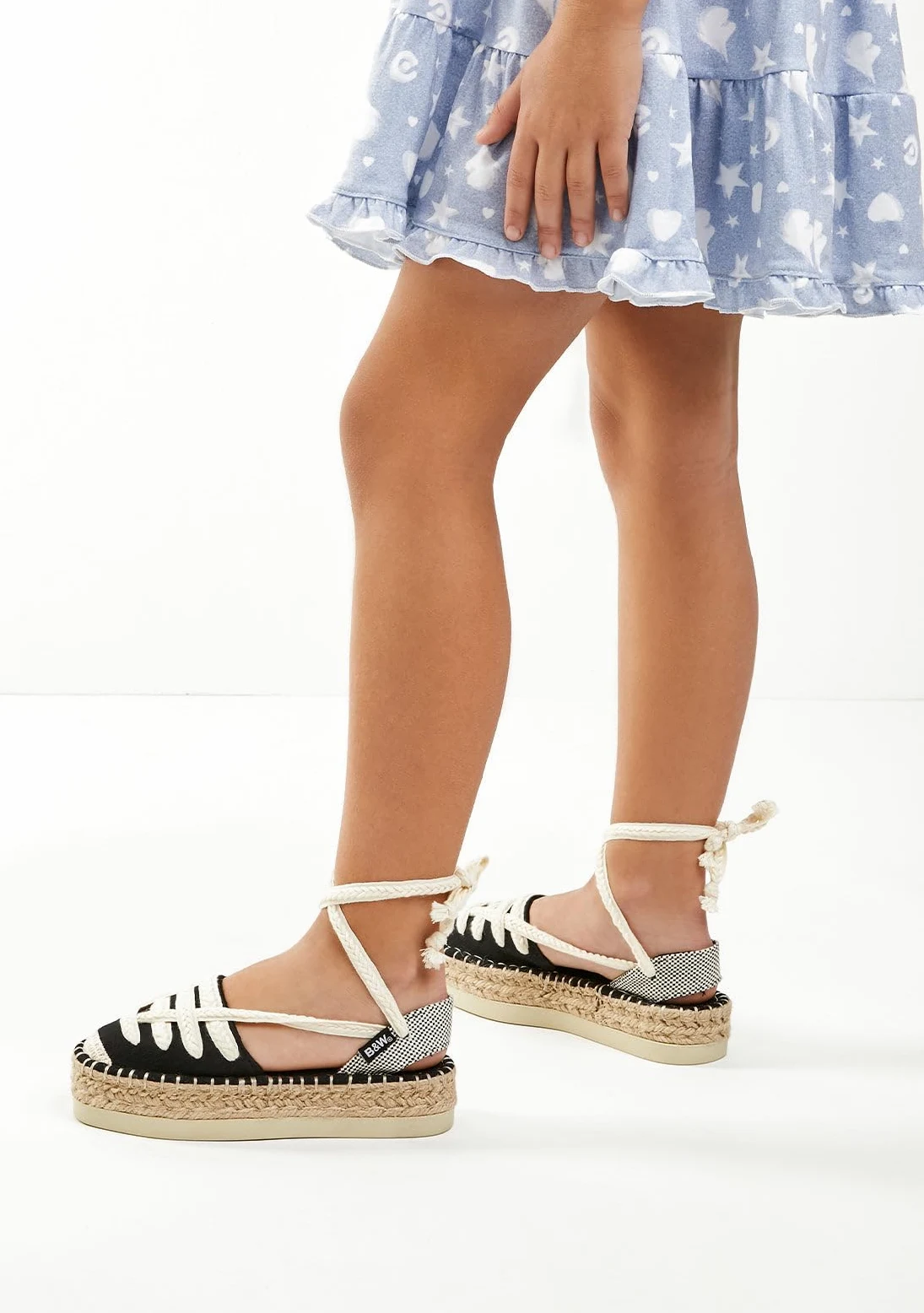 B&W Break&Walk Espadrillas estive per bambini - Sandali estivi in iuta con zeppa per donna e ragazza