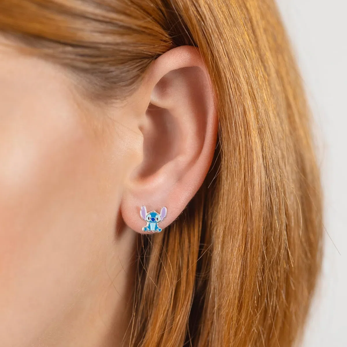 Orecchini Disney Lilo e Stitch, Argento Sterling con Smalto per Bambini e Bambine, Gioielli Disney