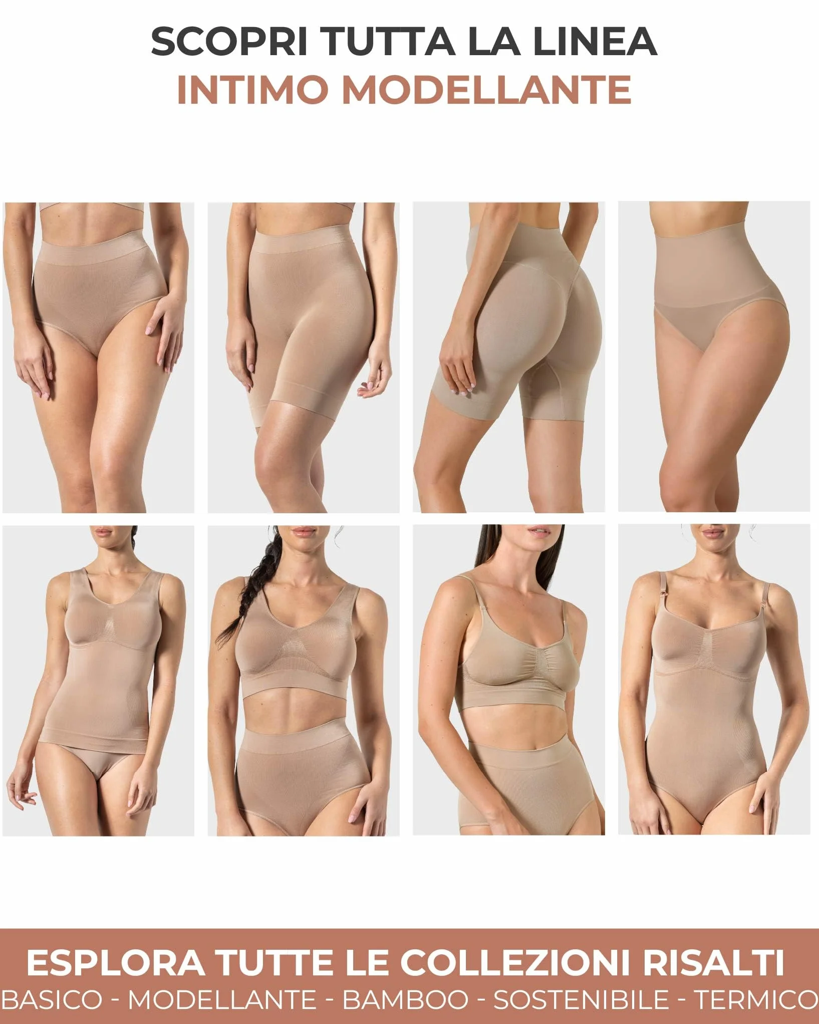 Risalti Body Contenitivo Modellante Donna Spallino Regolabile - Shapewear Bodysuit in Microfibra Seamless, Snellente per Vita Pancia Fianchi, Intimo Modellante - Made in Italy