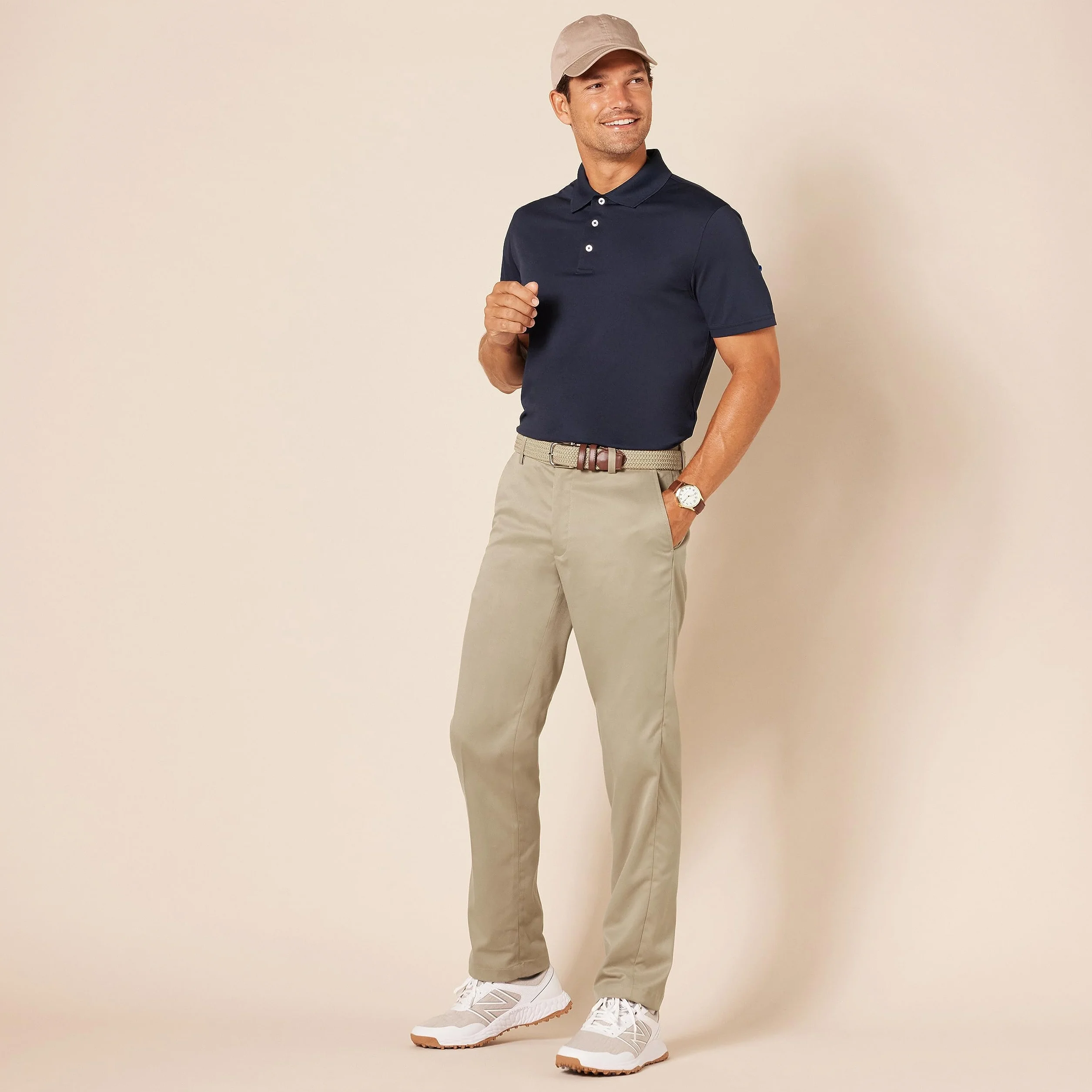 Amazon Essentials Pantaloni da Golf Elasticizzati Vestibilità Dritta da Indossare Tutto il Giorno Uomo