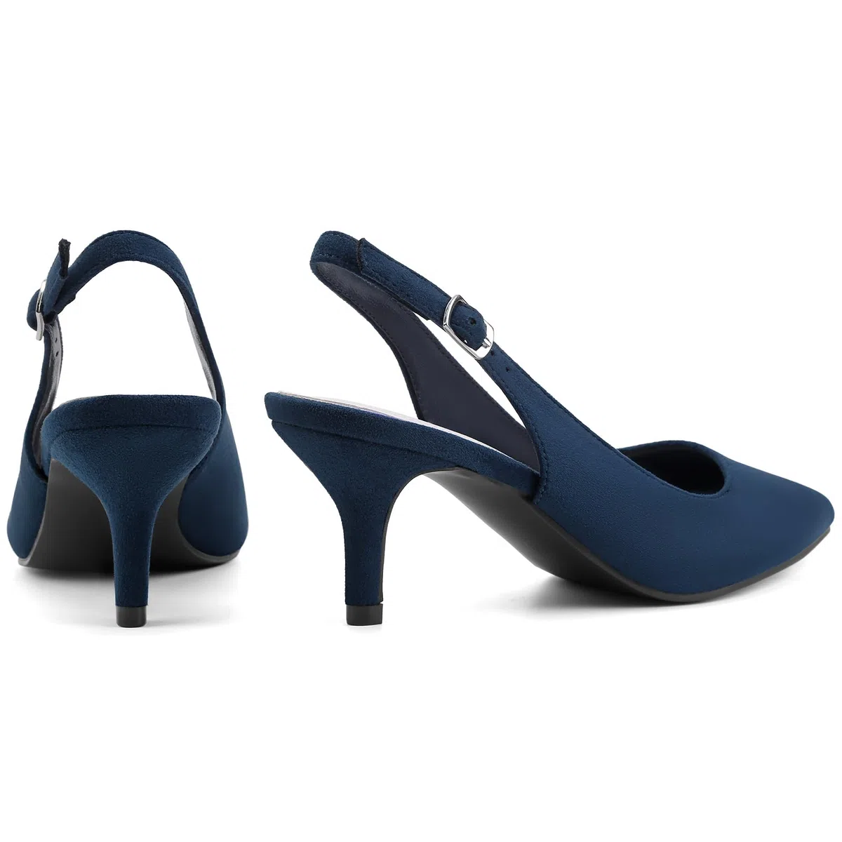 Greatonu Slingback Donna Scarpe Eleganti Decollete con Tacco Medio a Gattino e Punta
