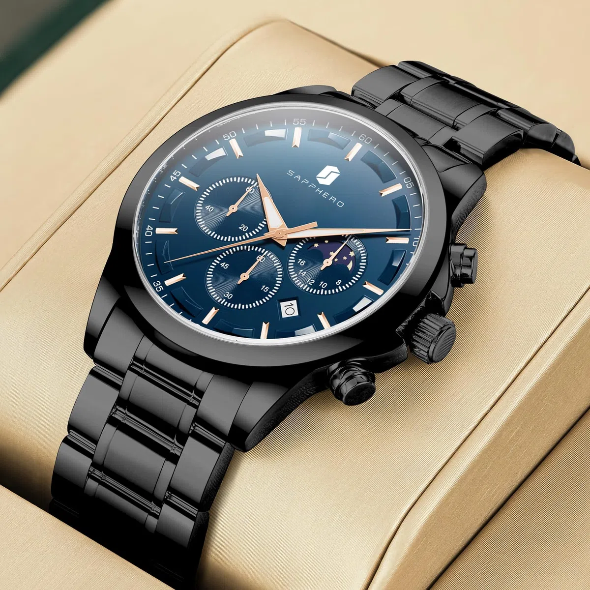 BENYAR BY Orologio da uomo al quarzo analogico in acciaio inossidabile cinturino Timing Date Display impermeabile luminoso orologio Business Casual Sports Watch Fashion Holiday regalo per il padre