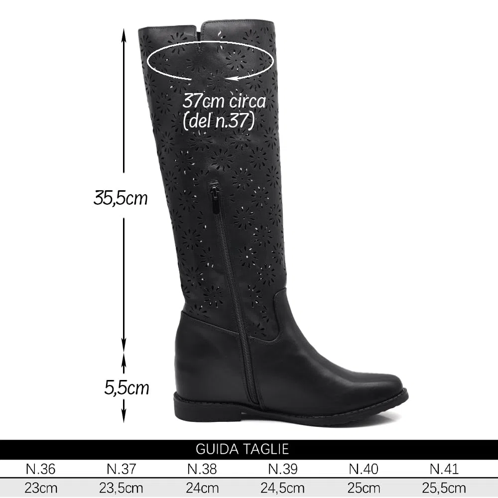 IF Fashion Stivaletti da Donna Zeppa Interna Traforati Primaverili Estivi Camoscio LY81-1