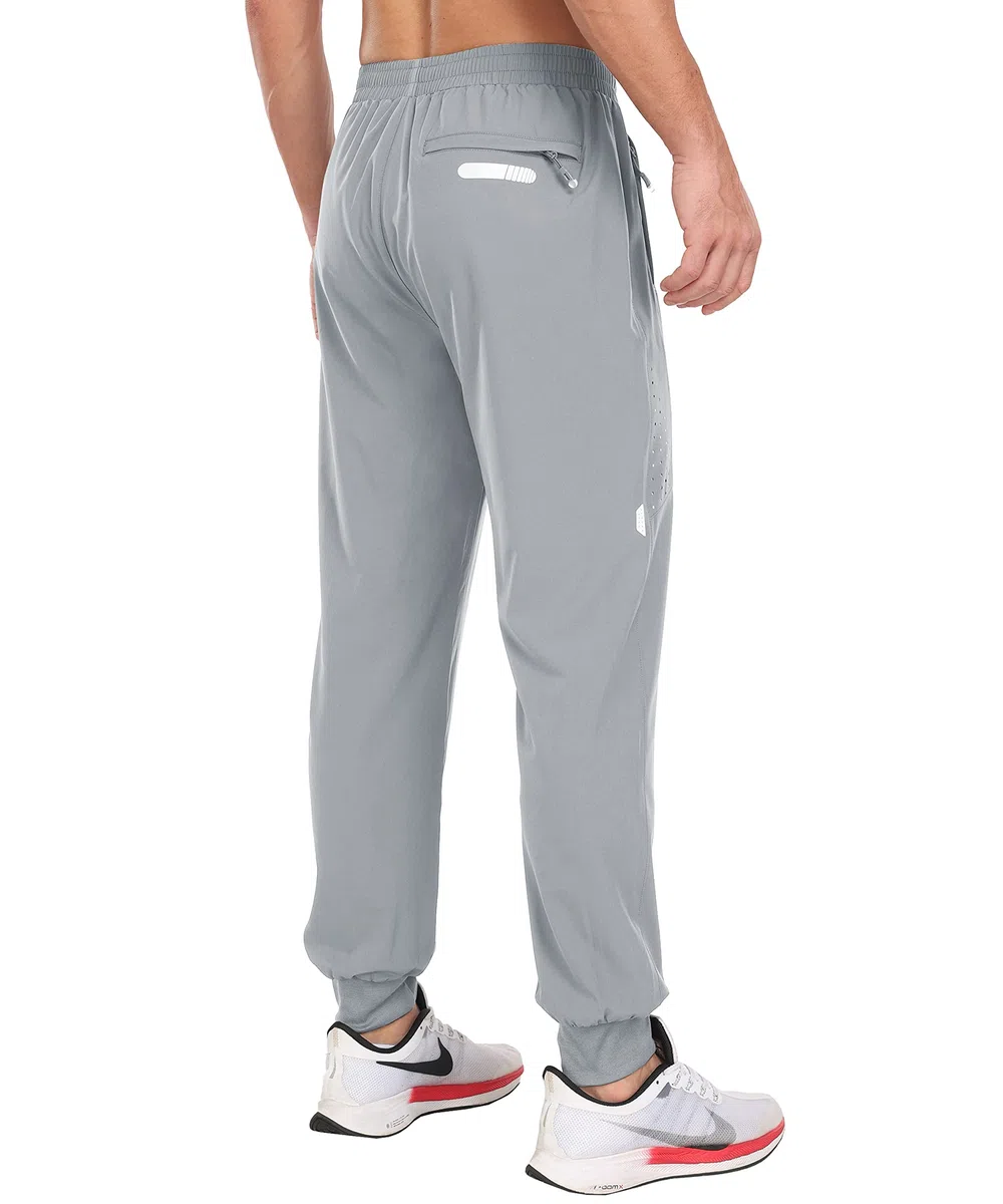 MoFiz Uomo Pantaloni Leggeri Tuta Ginnastica Pantaloni Sportivi Lunghi Jogging ad Asciugatura Rapida con Tasche Zip