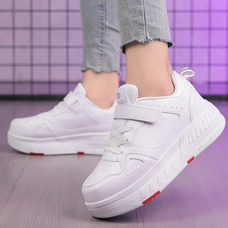 Mateju Scarpe con Rotelle Bambino Bambina Scarpe da Skateboard,Scarpe Sportive con 4 Ruote Retrattili, SneakerScarpe da Ginnastica da Pattini con Ruote per Bambini Adulti
