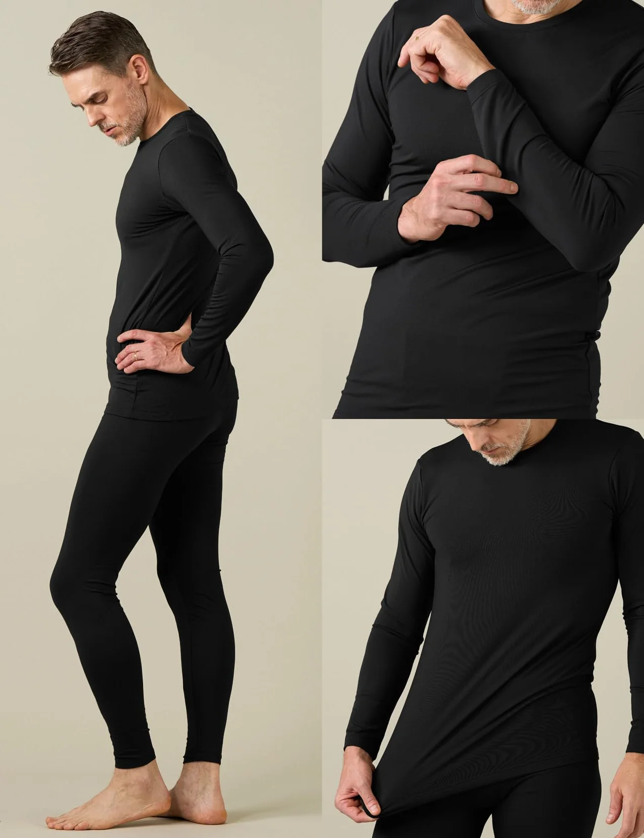 LAPASA Completo Termico Uomo in Pile Calzamaglia Termica & Maglia Termica Set Invernale