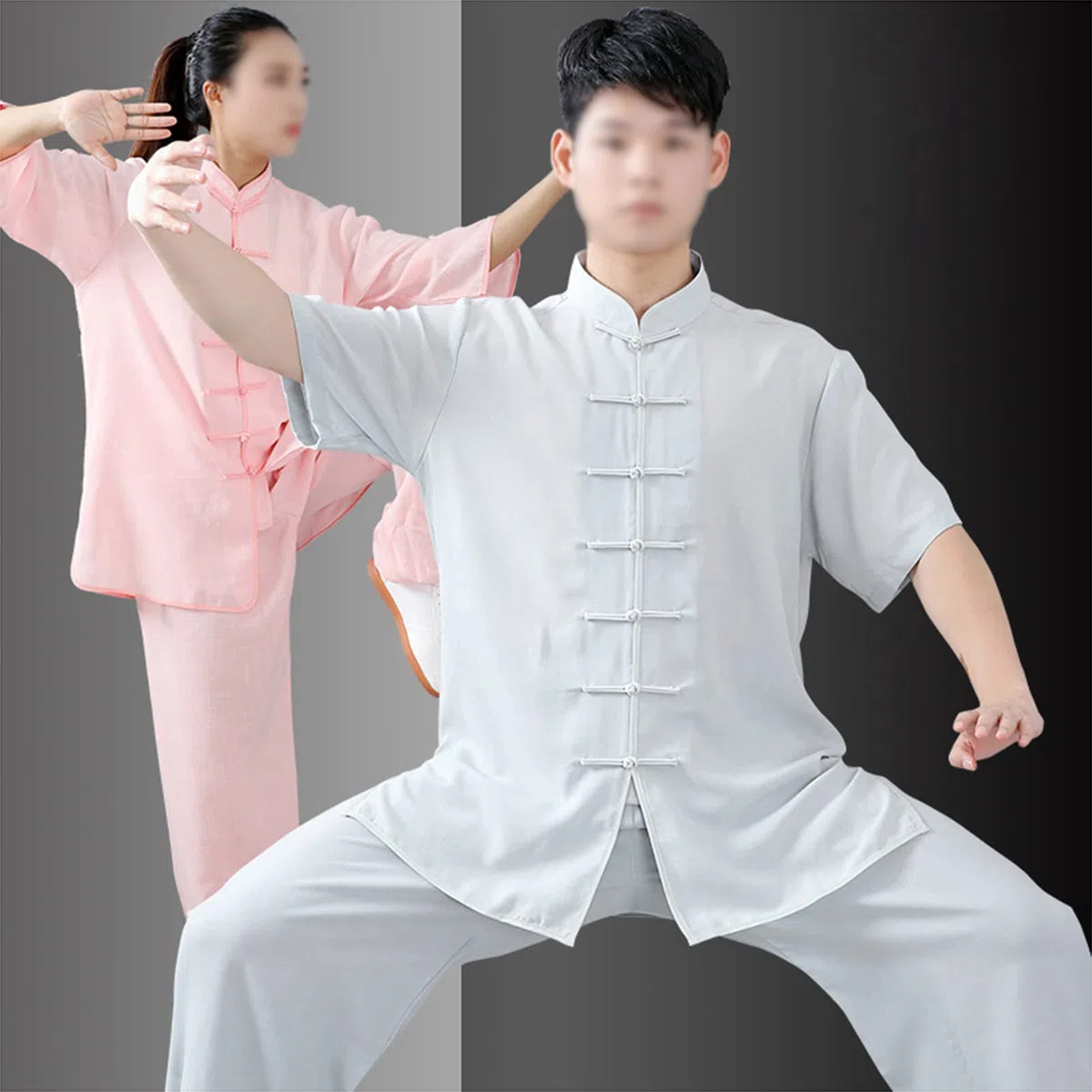 Tai Chi Uniforme Unisex Abbigliamento da Allenamento di Kung Fu per Arti Marziali Cotone E Lino Manica Corta Estate Wing Chun Mattina per Esercizi Abbigliamento