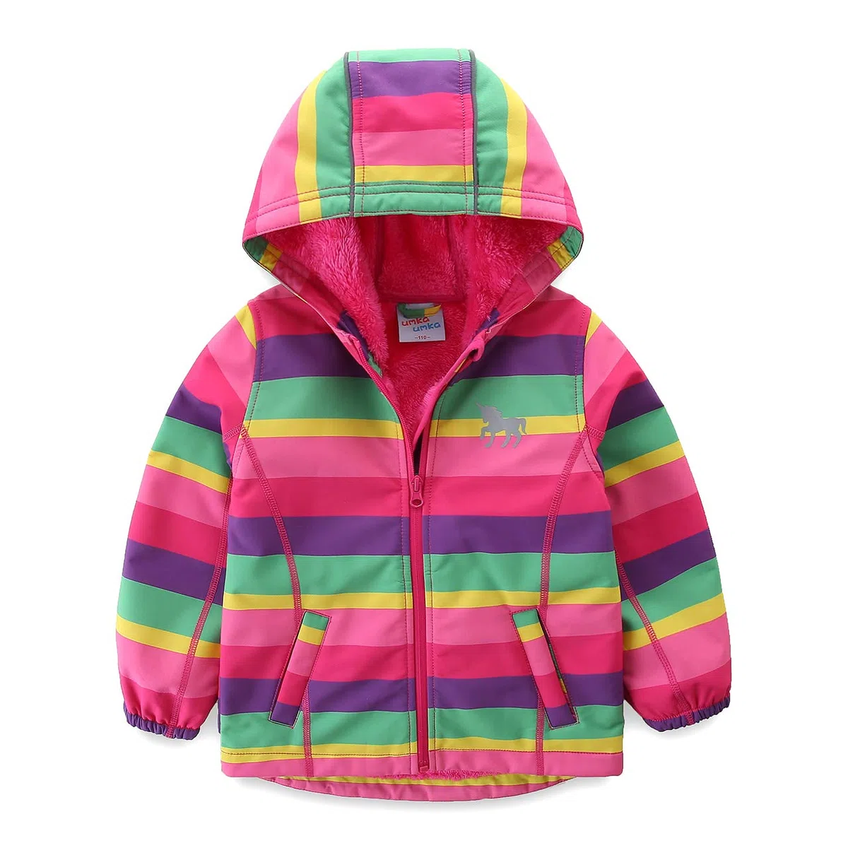 Giacca a Vento Felpata Impermeabile da Bambino con Cappuccio - Disponibile in Varie Taglie per Bimbi da 1 a 7 Anni
