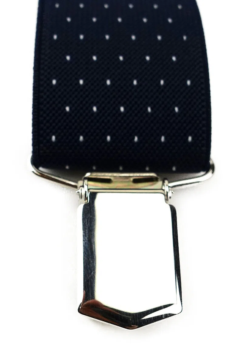 TigerTie - Bretelle unisex a Y con 3 clip molto robuste, a pois, lavorazione di alta qualità, larghezza 35 mm