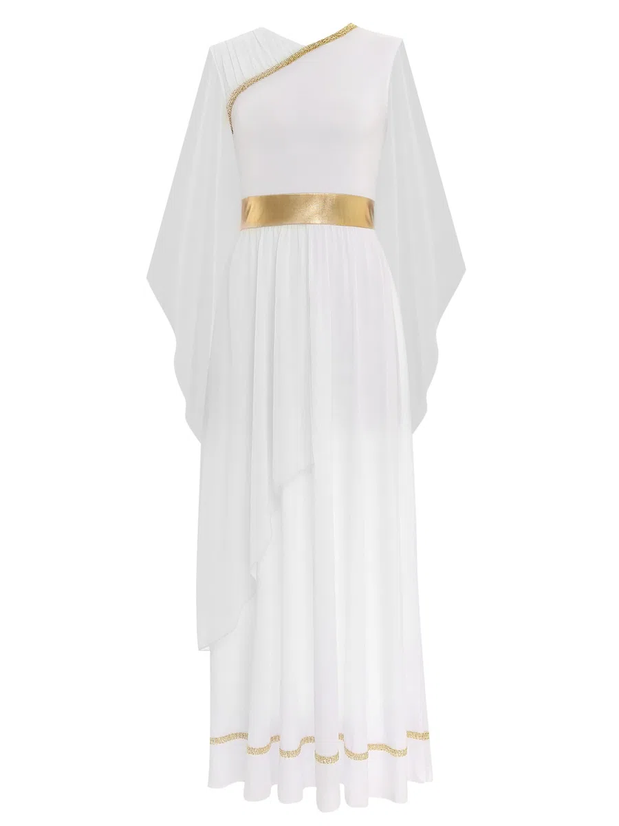 Mufeng Costume da Festa Antica Romana e Greca Atena Donna Vestito Toga per Danza Contemporanea Lirica Carnevale Halloween Natale