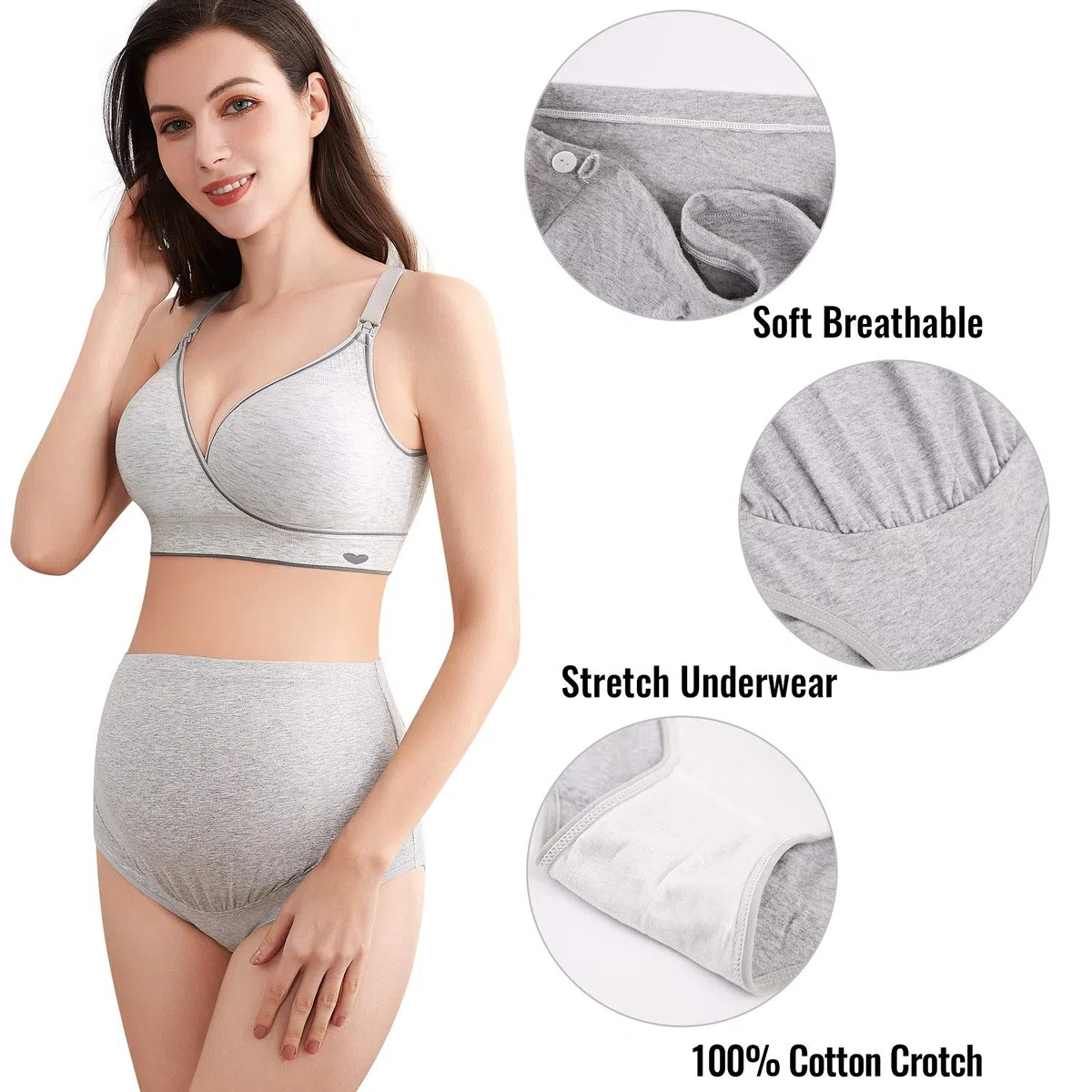 Mama Cotton Women Over The Bump Mutandine di maternità High Waist Copertura Piena di Gravidanza Multi-Pack (S-4XL)