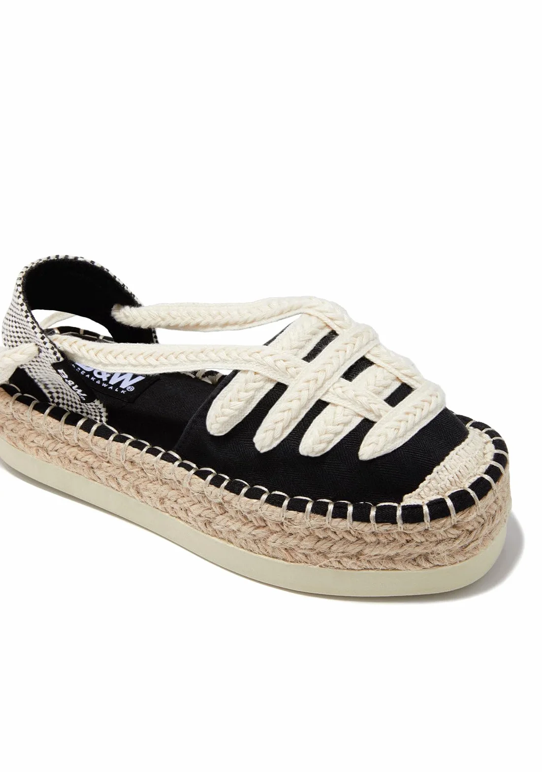 B&W Break&Walk Espadrillas estive per bambini - Sandali estivi in iuta con zeppa per donna e ragazza