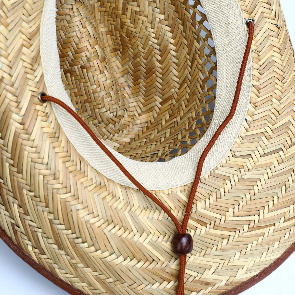 fiebig Cappello Western per Donna e Uomo | Cappello da Cowboy con sottogola | Cappello di Paglia con Cinturino in Ecopelle | Visiera Parasole
