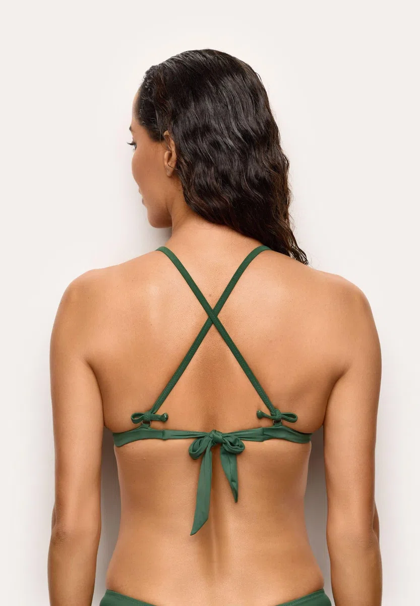 YAMAMAY - Bikini Parte Alta, Push-up con Ferretto, Donna, Essentials, Verde, monocromo