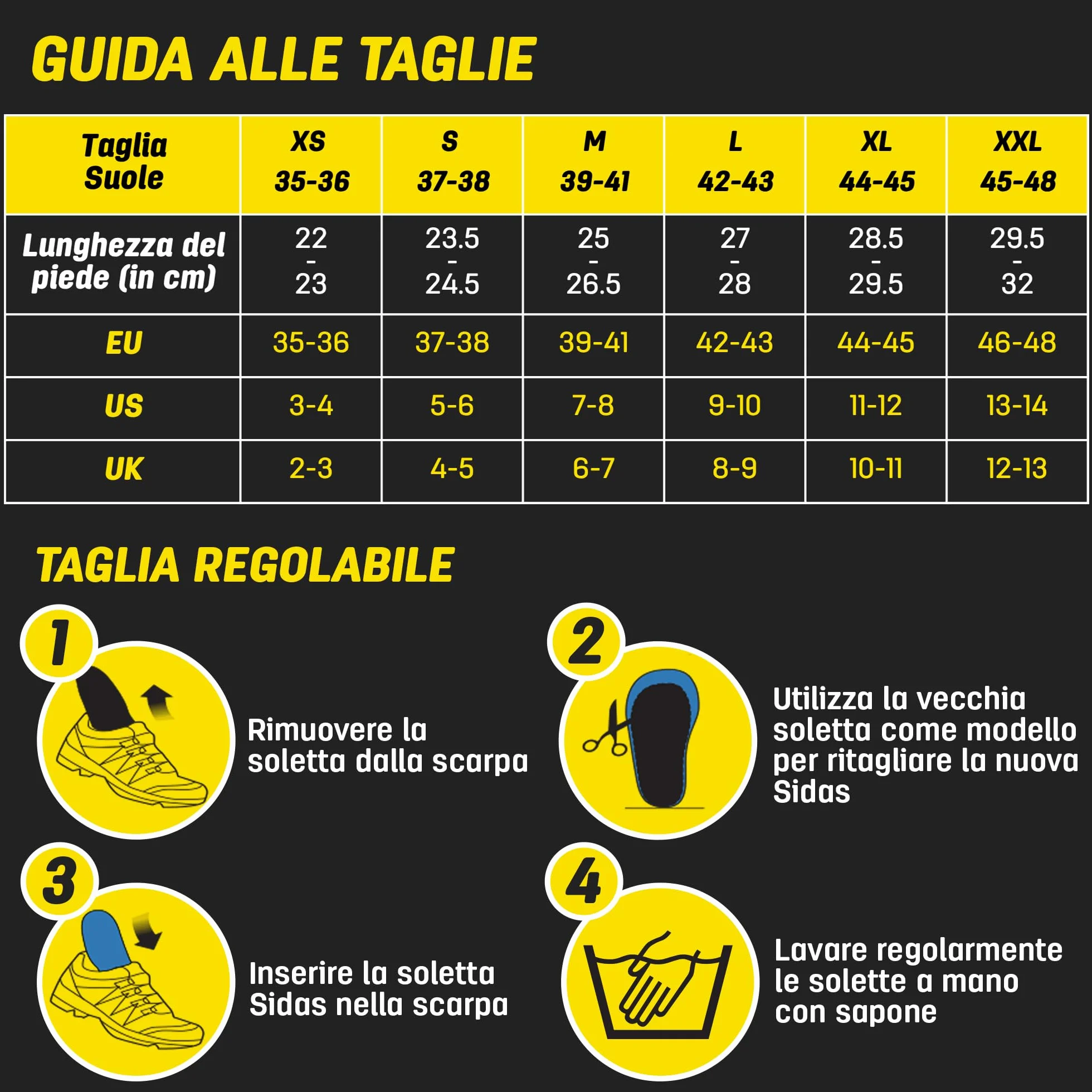 Sidas soletto Cushioning Gel 3D, Forma 3D Anatomica