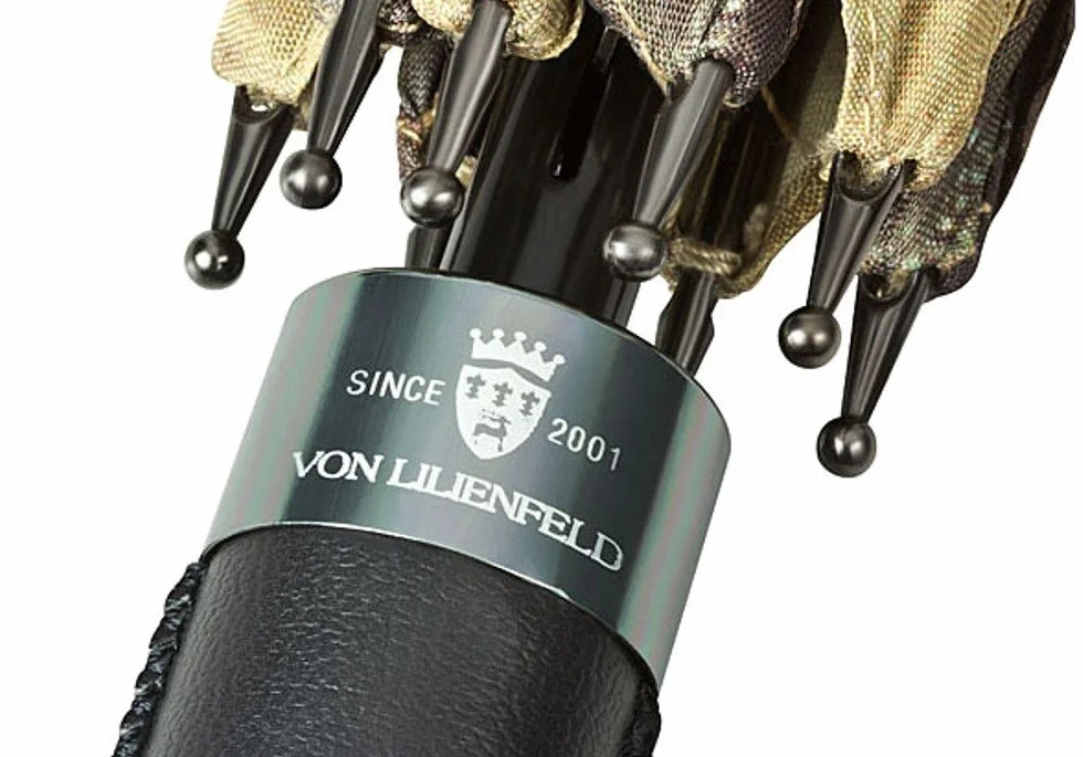 VON LILIENFELD® Ombrello Pioggia Lungo Classico Automatico Donna Arte Gatto Chat Noir