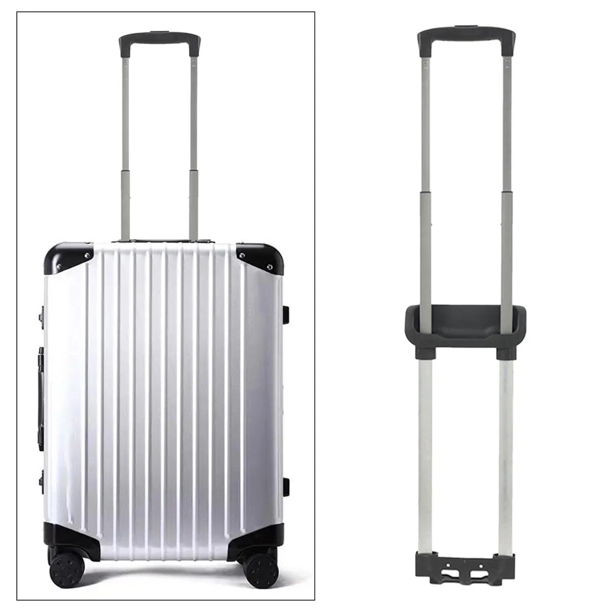 Carrello Portabagagli Da Viaggio in Alluminio Trolley Borsa per Valigie Maniglia Telescopica, Adatto per valigie da 20 pollici, Stile H