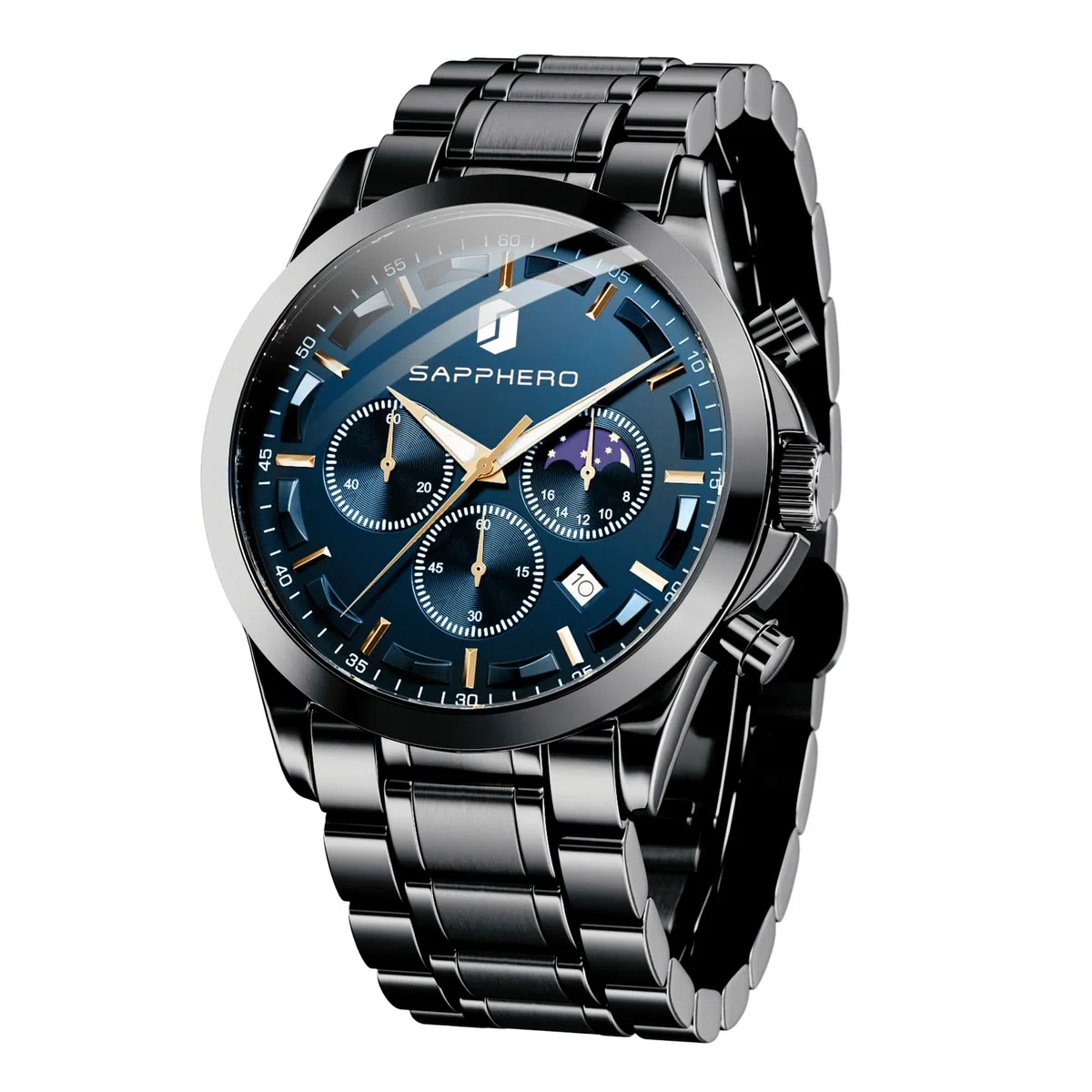 BENYAR BY Orologio da uomo al quarzo analogico in acciaio inossidabile cinturino Timing Date Display impermeabile luminoso orologio Business Casual Sports Watch Fashion Holiday regalo per il padre