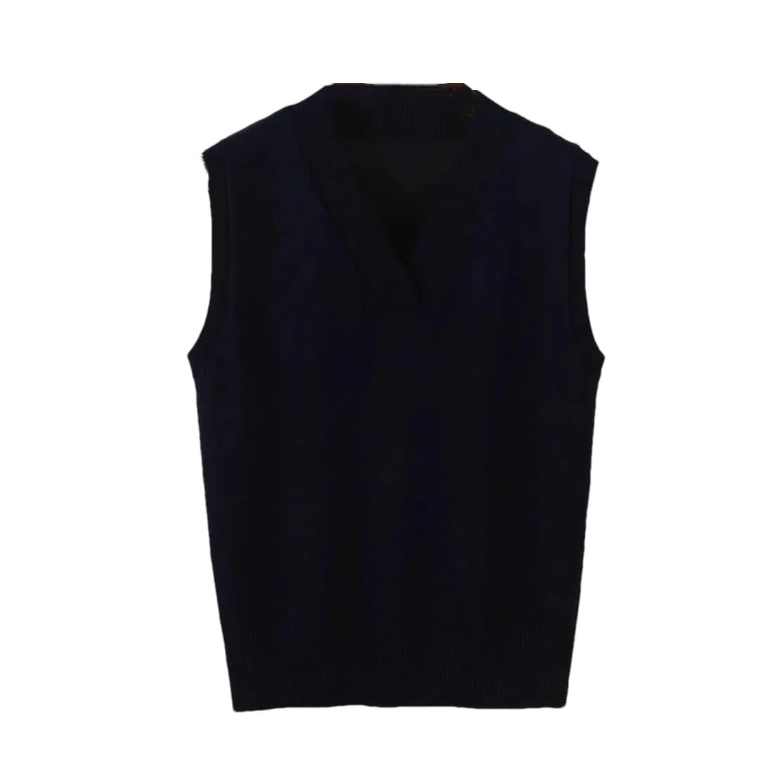 Maglione da donna in tinta unita gilet in lana leggera maglione stile college