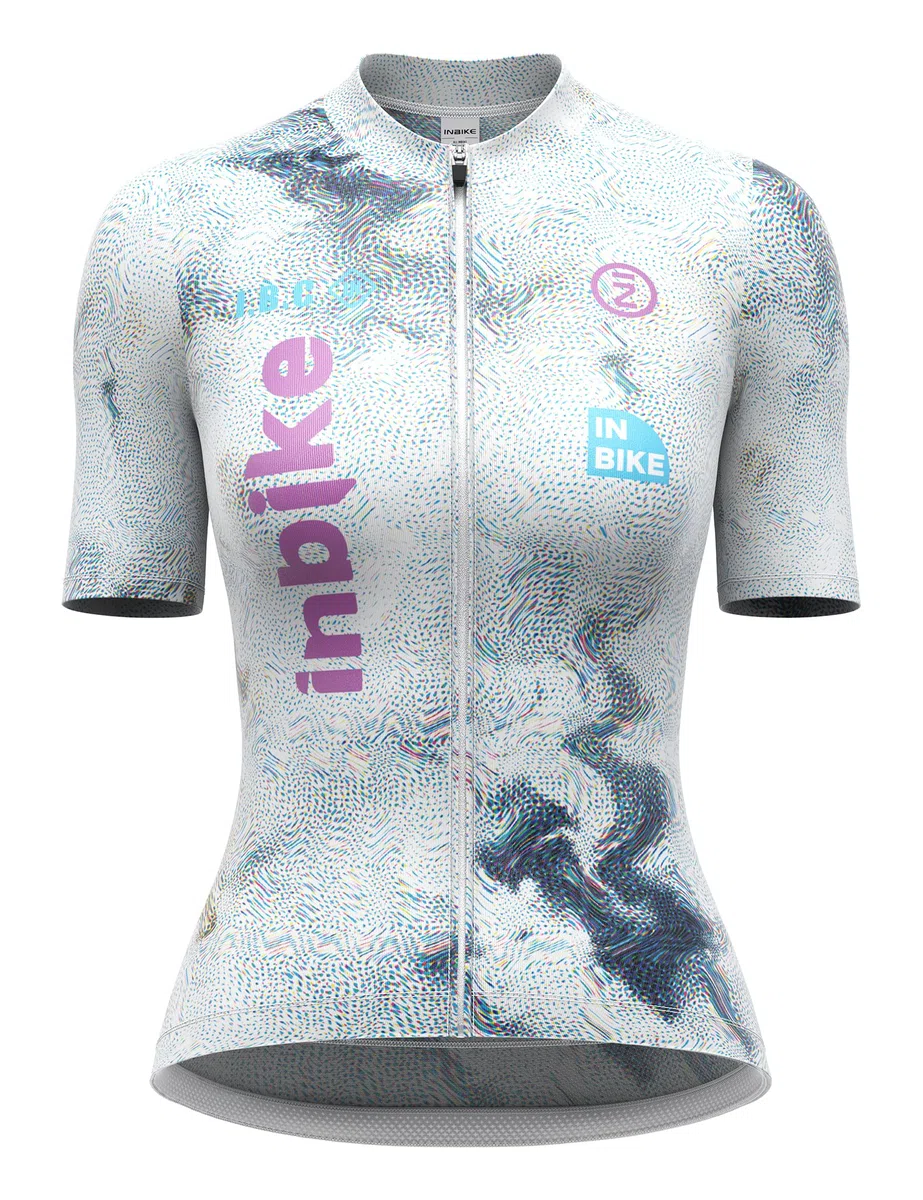 INBIKE Maglia Ciclismo Donna Estiva Maglia Bici Maglietta MTB Maniche Corte 3 Tasche Traspirante Riflettente Asciugatura Rapida Leggero XX585