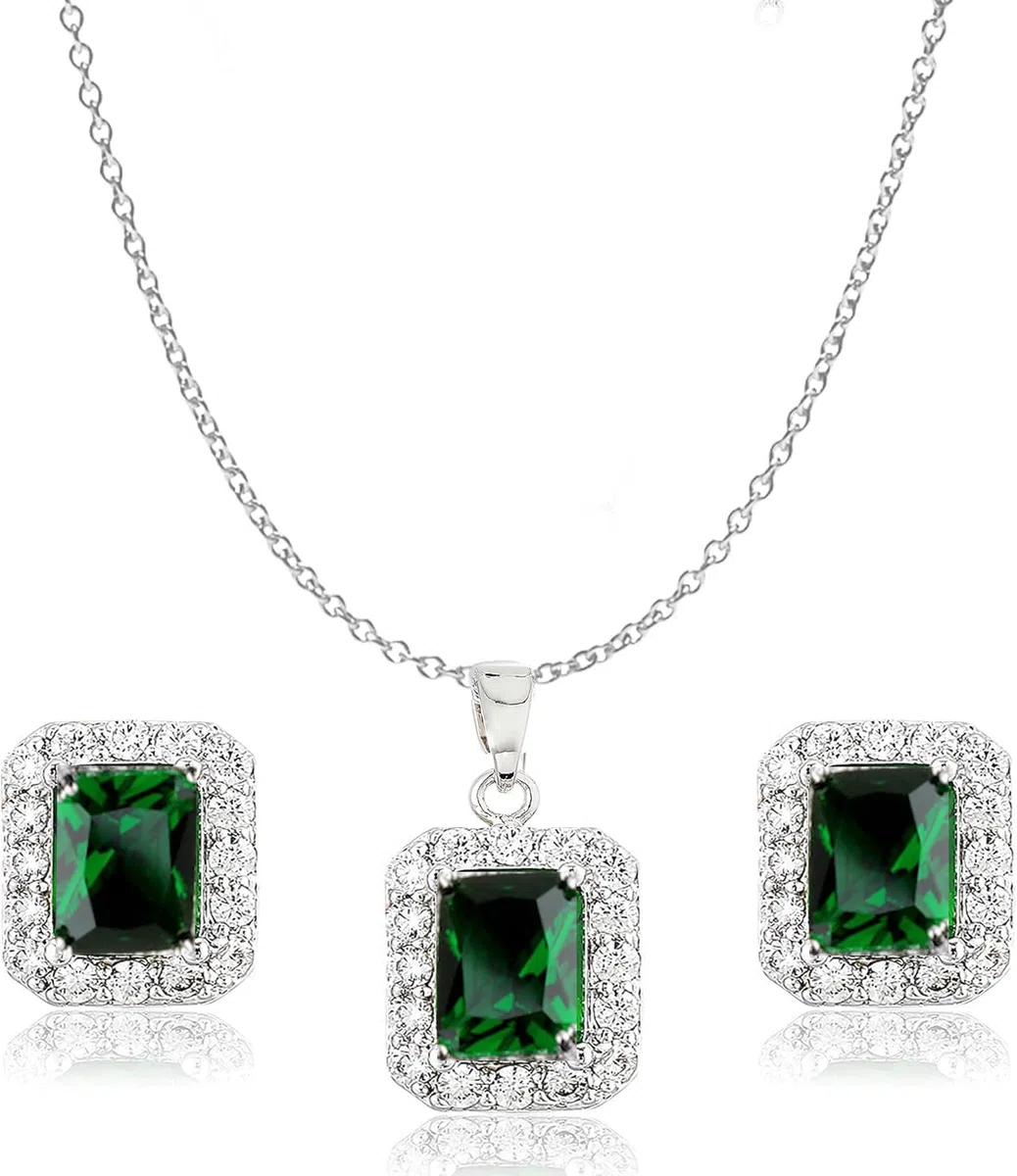 Crystalline Azuria Gioielleria Parures per Donne Nozze Sposa Parure Con Collana e Orecchino per la Sposa Zirconia Damigella D'onore Gioielleria