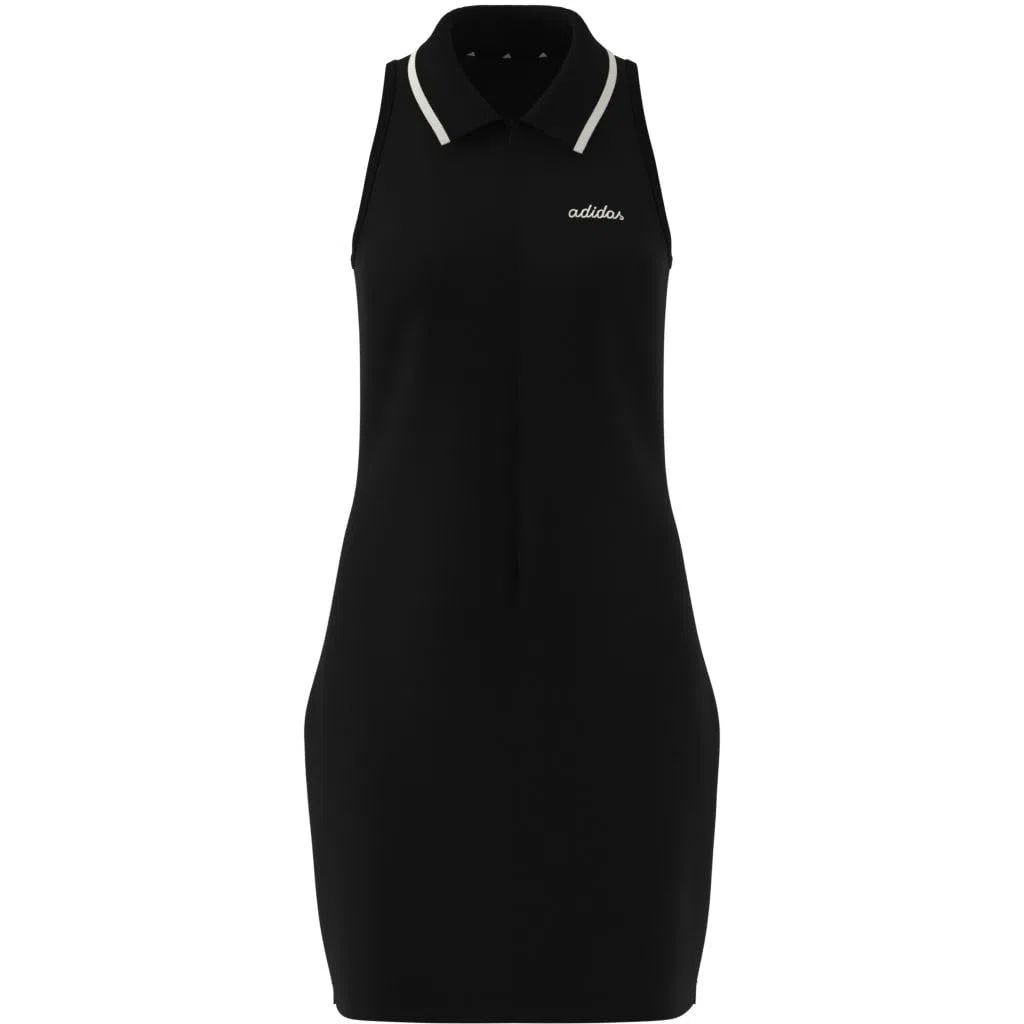 adidas Femme Seasonal Essentials Colorpop Dress with Embroidered Graphic, Black/off White, L