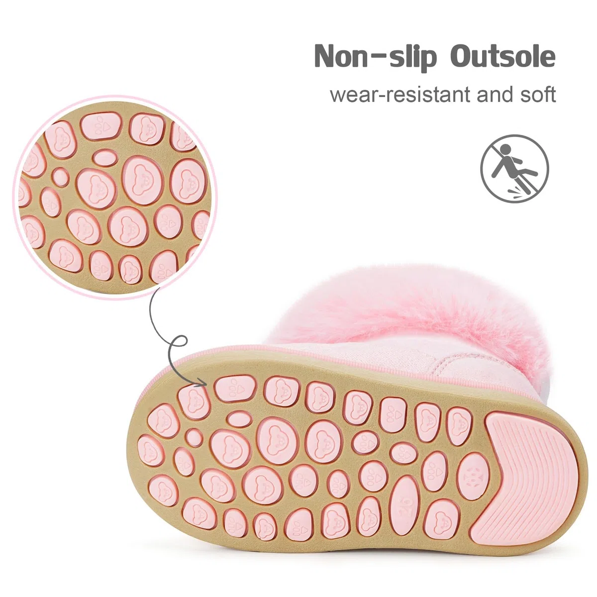 KVbabby Stivali Bambine Stivaletti da Neve Ragazze Caldo Fodera Bambini Stivali da Neve Scarpe da Invernali Antiscivolo Boots All'aperto
