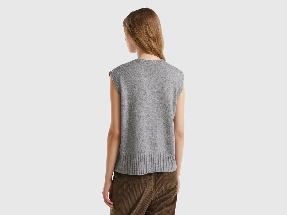 United Colors of Benetton Maglia G/C S/M 126wd10ba Maglioncino a Gilet Donna