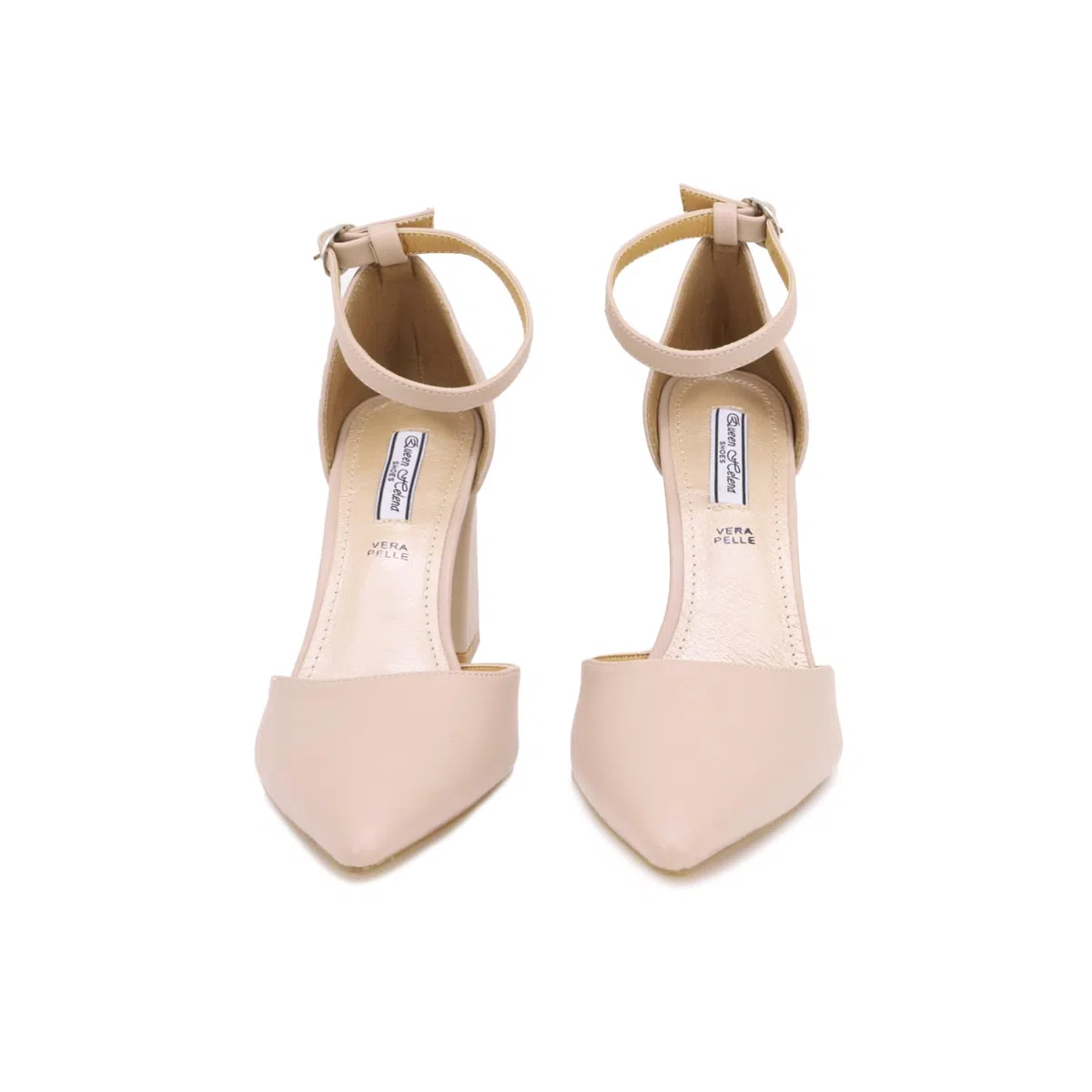 QUEEN HELENA Décolleté Scarpe con Tacco Medio Eleganti a Punta Chiusa con Cinturino Donna ZM9002