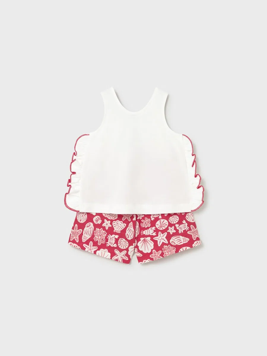 Mayoral Comp Short Stampato per Bimba Rosso