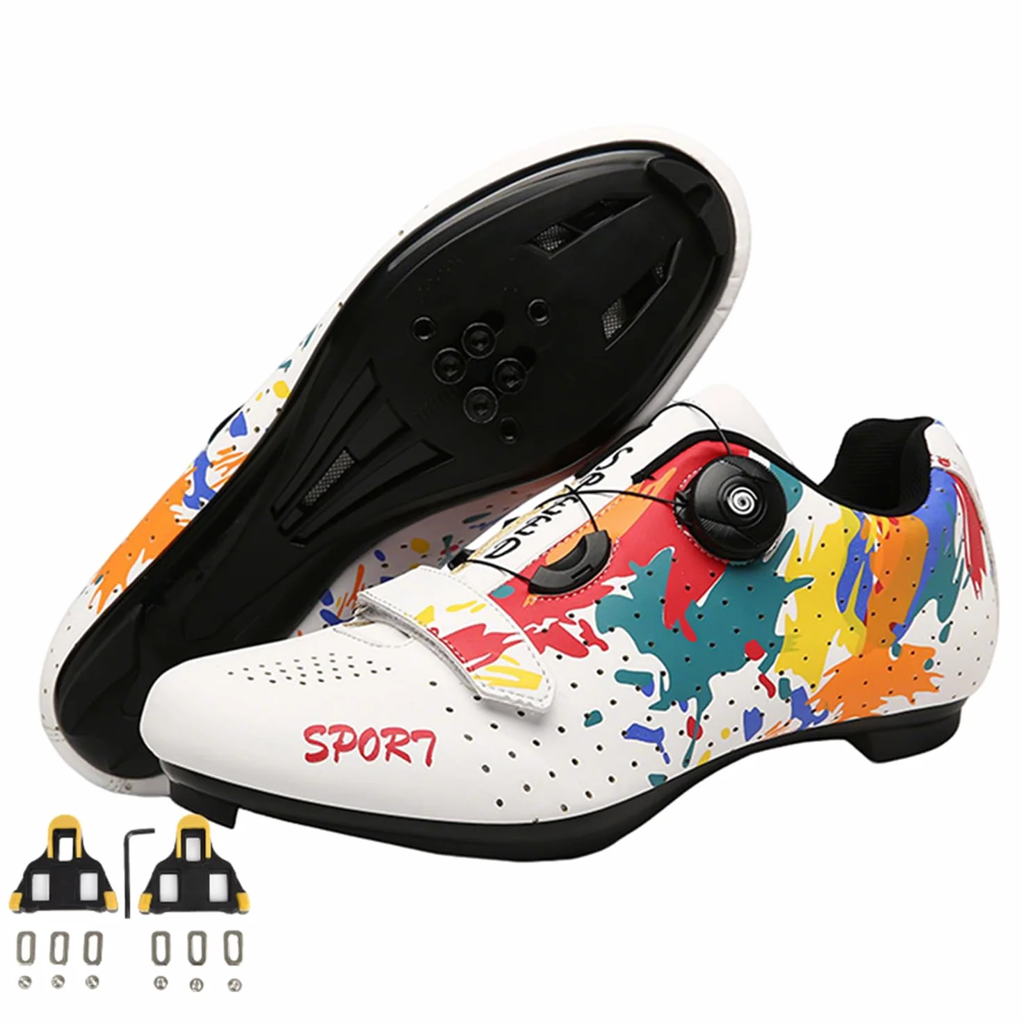 Scarpe Ciclismo Strada Uomo, Scarpe da Ciclismo da Unisex, MTBScarpe da Bicicletta, compatibili con Pedale SPD-SL e Installazione Compatibile SPD/Look KEO Cleats 36-47