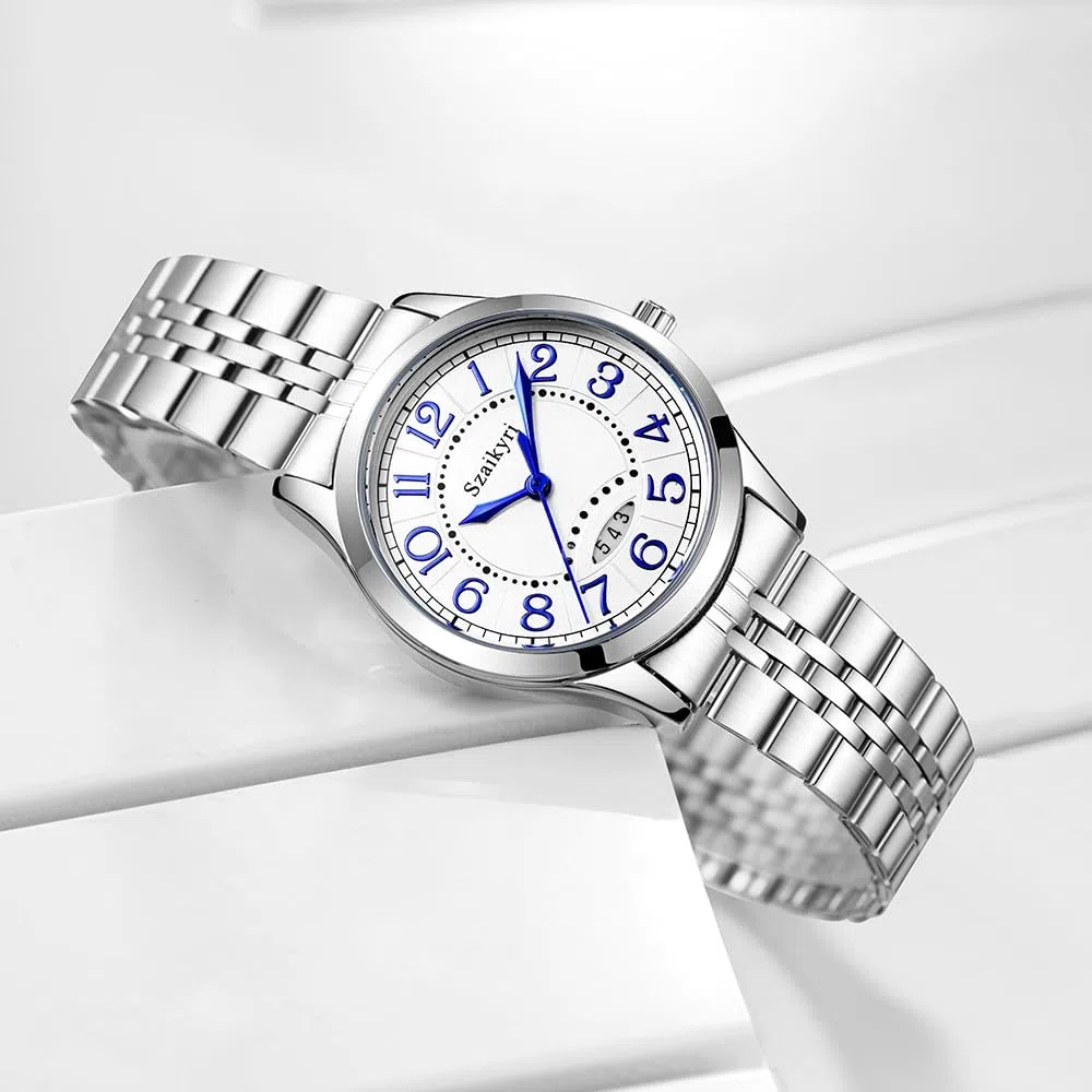 Szaikyri Orologio Cassico per Donne con Numeri Arabi Leggeri da Leggere Orologio da Donna con Calendario Idrofobo