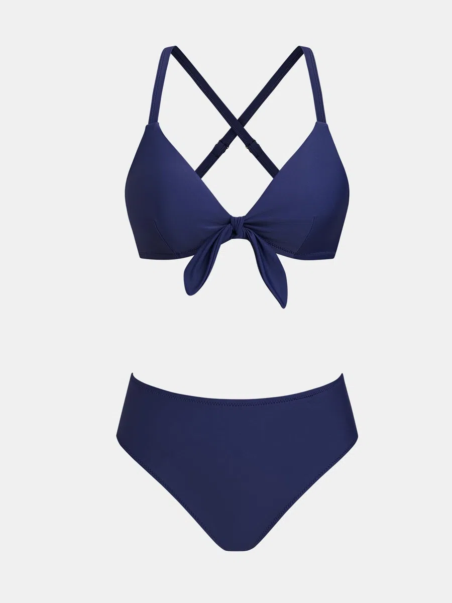 CUPSHE Set Bikini Regolabili con Nodo Stampa Floreale Rosso da Donna