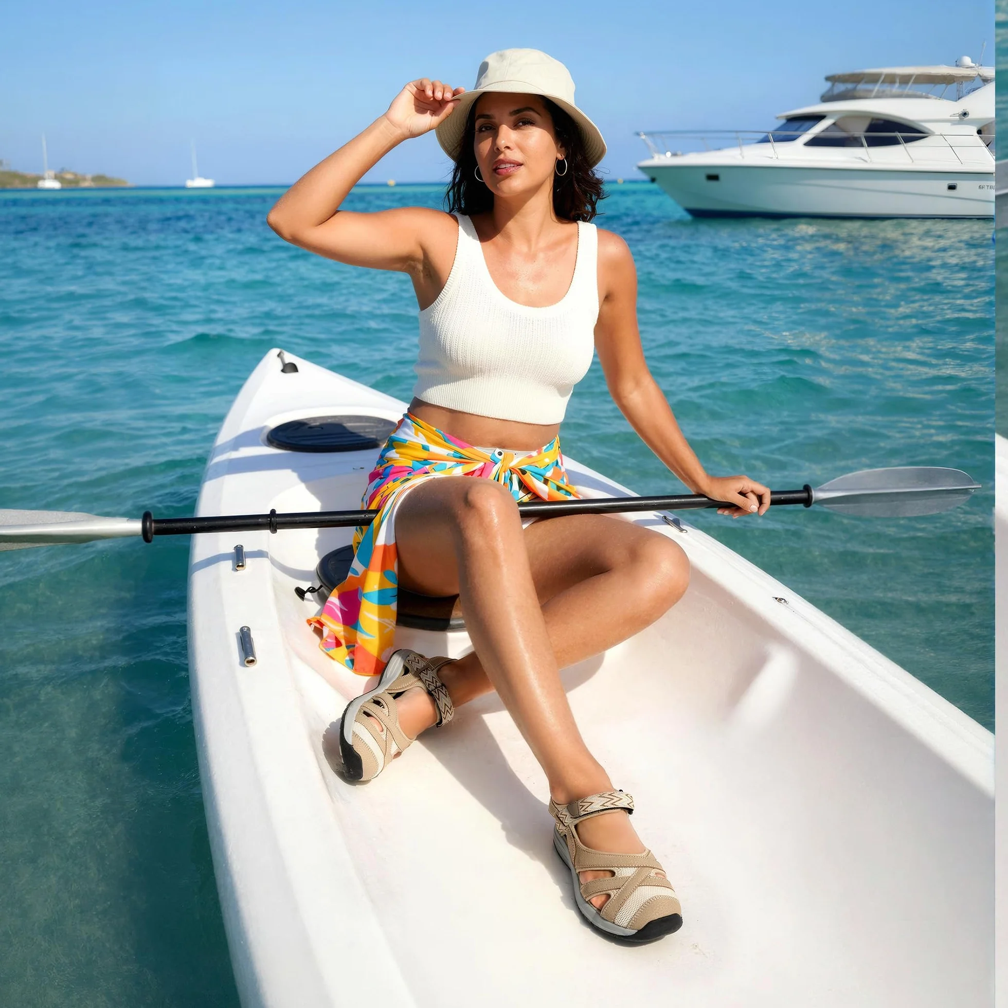 DREAM PAIRS Sandali Bassi Sportivi Donna in Maglia con Suola in EVA Tessuto Leggero Traspirante Asciugatura Rapida per Spiaggia