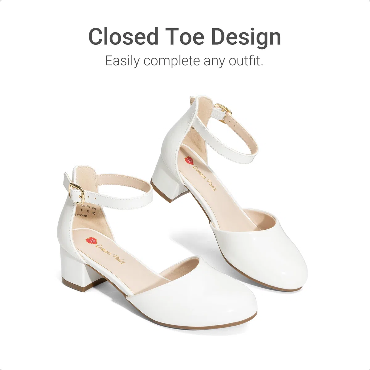 DREAM PAIRS Ballerine Bambina, Eleganti Scarpe Tacco Bambina con Cinturino alla Caviglia per Bambine, Piccole e Grandi, da Sposa e Feste