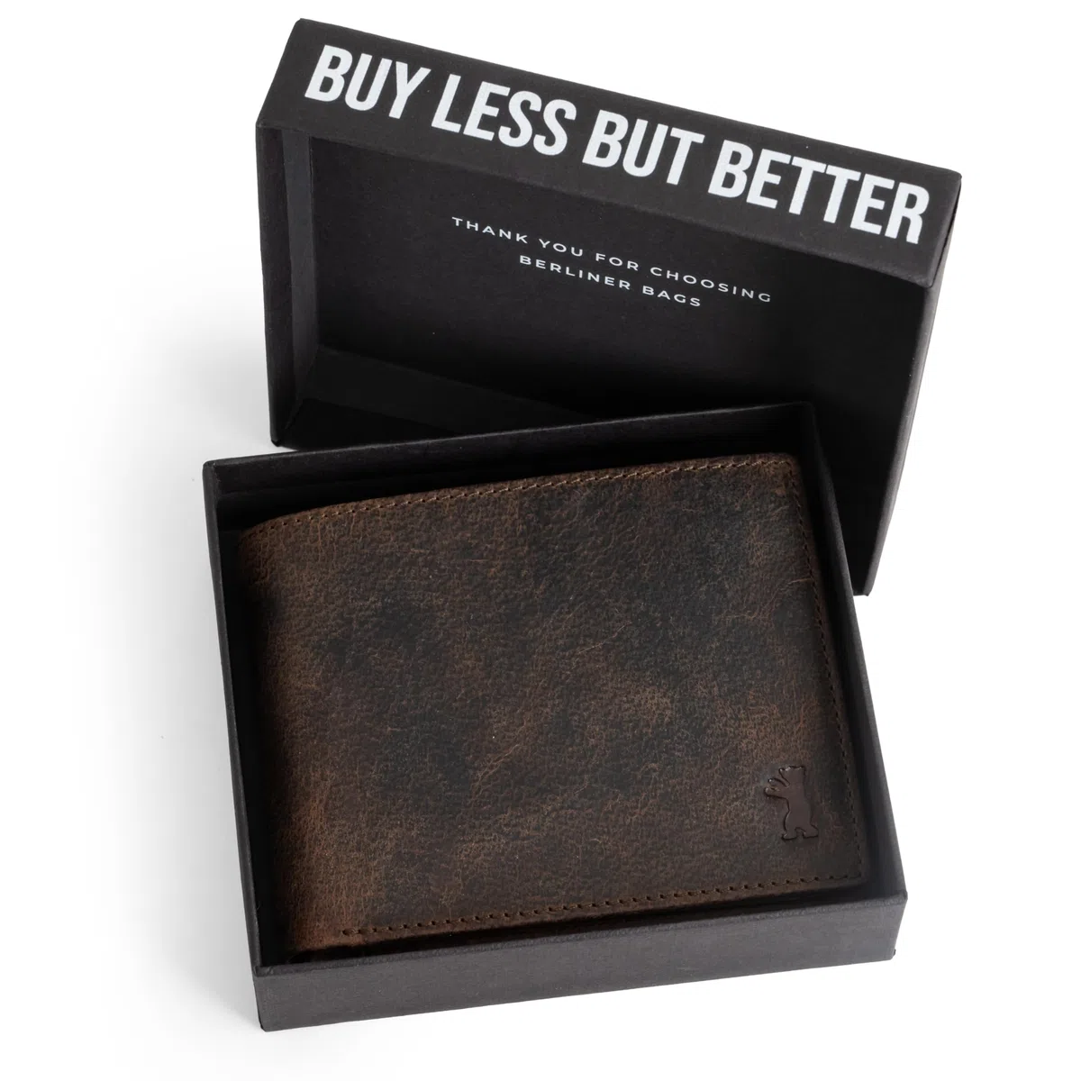 Berliner Bags Portafoglio Uomo in Vera Pelle con Protezione RFID, 4 Carte, 2 Scomparti Banconote, Portamonete, Tasca Documenti, Gettone Carrello, Scatola Regalo – Marrone