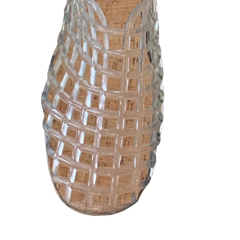 Donna Jelly Flats Moda Slip-on Flats Punta Quadrata Spiaggia Jelly Scarpe Leggero Casual Sandali Piatti Traspirante per Viaggi All'aperto