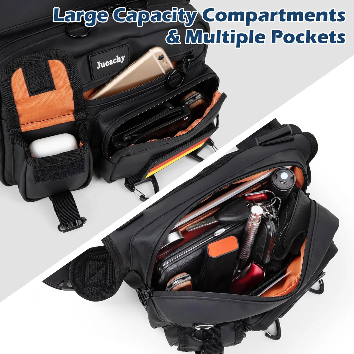 Jueachy Marsupio impermeabile da donna e uomo: borsa sportiva, gilet da corsa per cellulare con striscia riflettente, zaino da corsa, cinghia regolabile, per palestra, jogging, allenamento, corsa