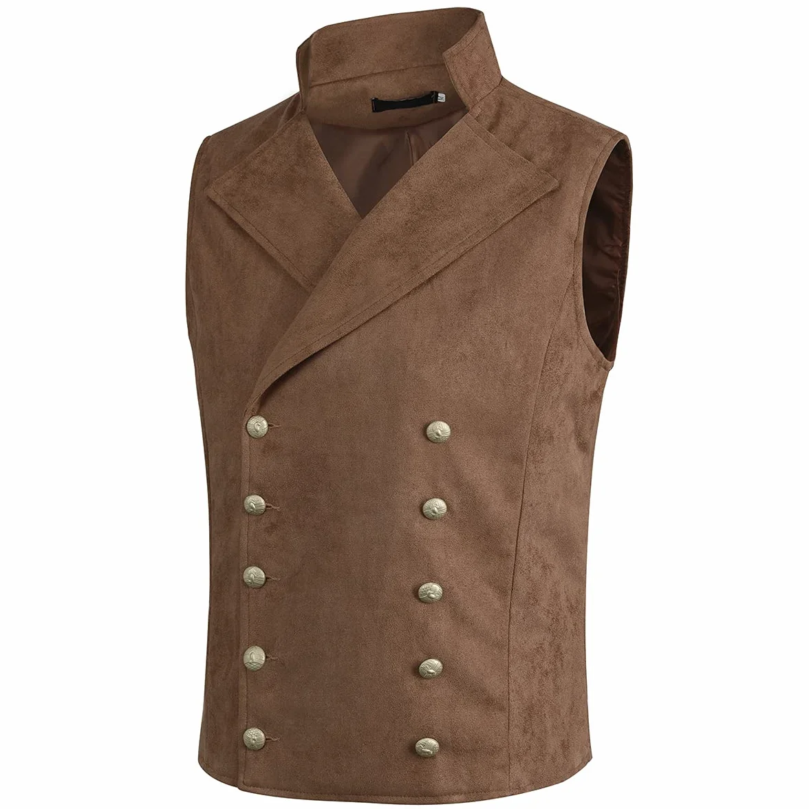 Allthemen Gilet da Uomo Doppiopetto in Tinta Unita Vest Casual Slim Fit per Primavera Autunno con Tasche