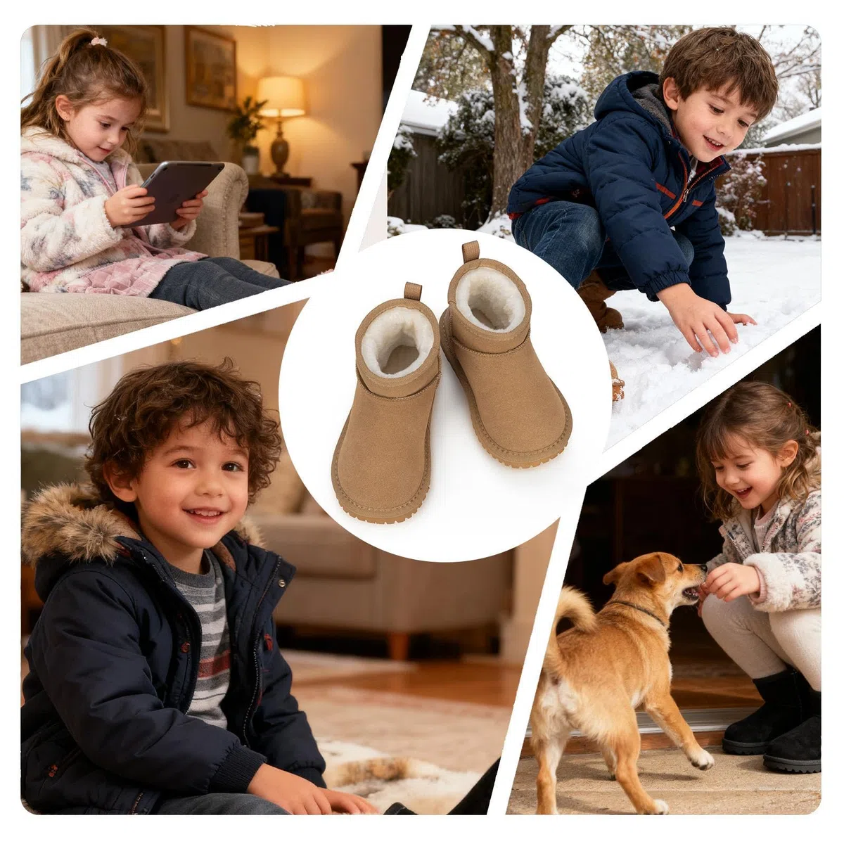 Mishansha Bambini Stivali da Neve Antiscivolo Stivali Invernali Caldi Bambino Bambina